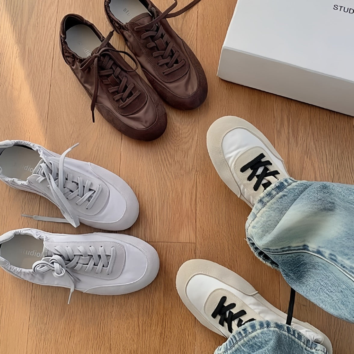 Damen Sportliche Sneaker mit elastischer Passform und atmungsaktiver Obermaterialkombination