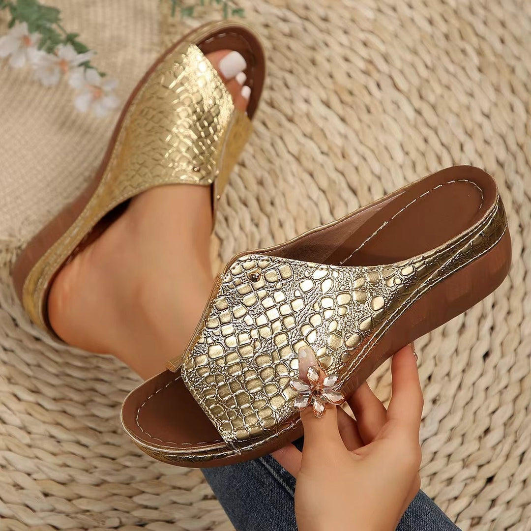 Damen Bequeme Clogs mit modischem Schlangenlederdesign R&B