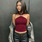 Damen Elegantes Crop-Top mit innovativem Halterdesign R&B