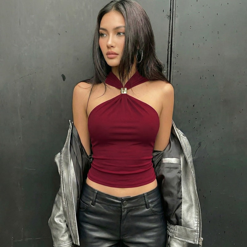 Damen Elegantes Crop-Top mit innovativem Halterdesign R&B