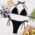 Damen Triangel-Bikini mit modischen Schnürdetails