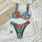 Damen Triangel-Bikini mit innovativem Tiermuster R&B