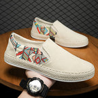 Damen Modische Slip-On Espadrilles mit buntem Ethnomuster R&B