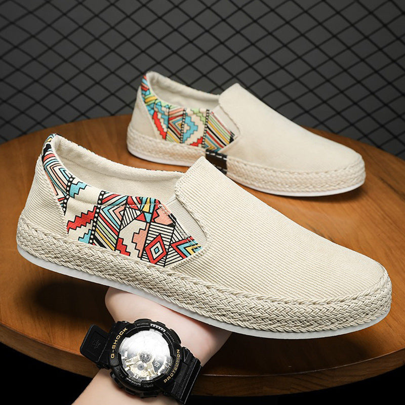 Damen Modische Slip-On Espadrilles mit buntem Ethnomuster R&B
