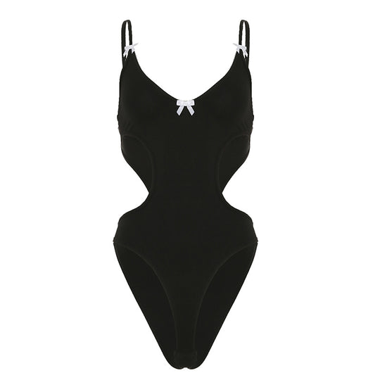 Damen Badeanzug mit raffinierten Cut-Outs und eleganter Schleifenverzierung R&B