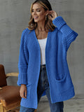Damen Großer Strickcardigan mit definiertem Rippendesign und praktischen Taschen R&B