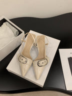 Damen Slingback-Pumps mit modischer Schnalle R&B