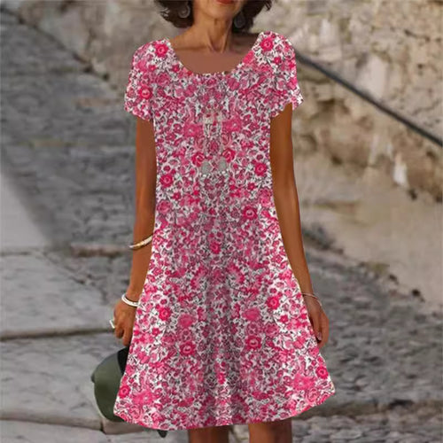 Damen lässiges Sommerkleid mit modernen Mustern und femininem Schnitt R&B
