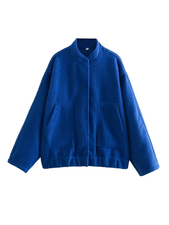 Damen Übergangsjacke mit modernem Stoffmix und praktischen Taschen R&B