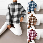 Damen Fleece-Pullover mit hohem Kragen und durchgehendem Reißverschluss