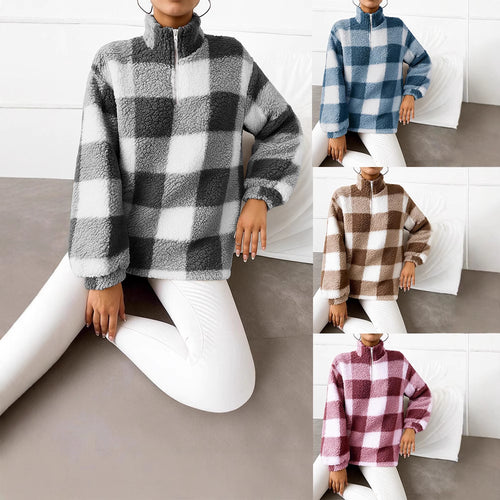 Damen Fleece-Pullover mit hohem Kragen und durchgehendem Reißverschluss R&B