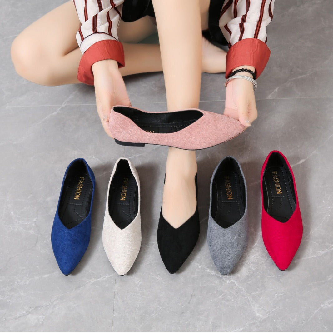 Damen Ballerinas im eleganten, minimalistischen Design mit spitzer Zehenpartie R&B