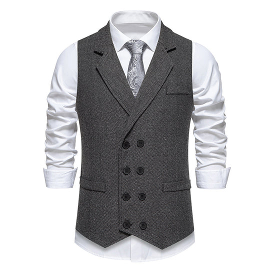 Herren Elegante Anzugweste mit klassischem Hahnentrittmuster und modernem Schnitt R&B