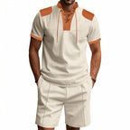Herren lässiges Sport-Set mit dezenten Kontrastdetails und funktionalem Kragen