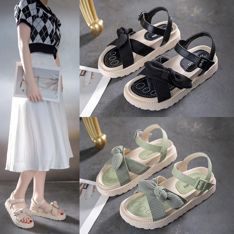 Damen Bequeme Sandalen mit dekorativem Knoten R&B