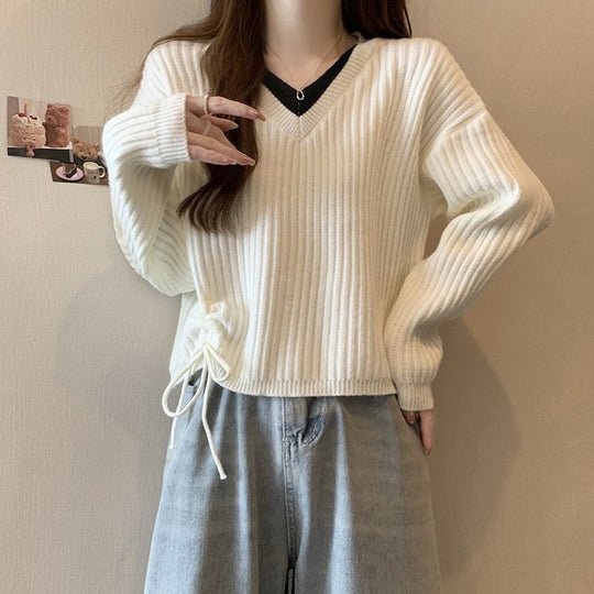 Damen lässiger Strickpullover R&B