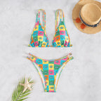 Damen Triangel-Bikini mit auffälligem grafischen Design R&B