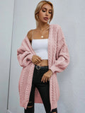 Damen Grobstrick Cardigan mit lässigem Oversize-Schnitt und raffiniertem Zopfmuster R&B