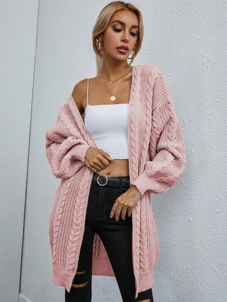 Damen Grobstrick Cardigan mit lässigem Oversize-Schnitt und raffiniertem Zopfmuster R&B