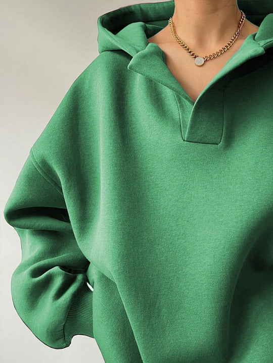 Damen Oversized Kapuzenpullover mit einzigartigem Kragen R&B