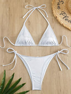 Damen Triangel-Bikini mit verstellbaren Trägern und sexy Slip R&B