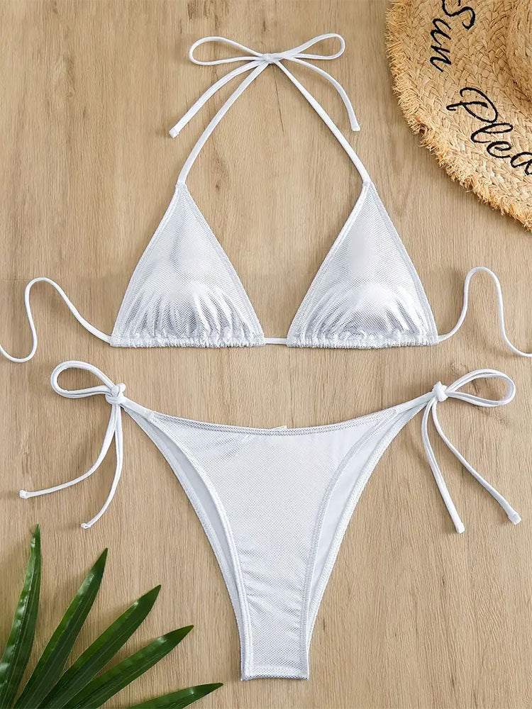 Damen Triangel-Bikini mit verstellbaren Trägern und sexy Slip R&B