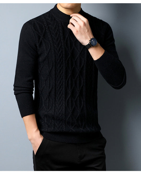 Herren Strickpullover mit strukturiertem Zopfmuster R&B