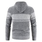 Herren Strickjacke mit Kapuze und warmem Fleece-Innenfutter