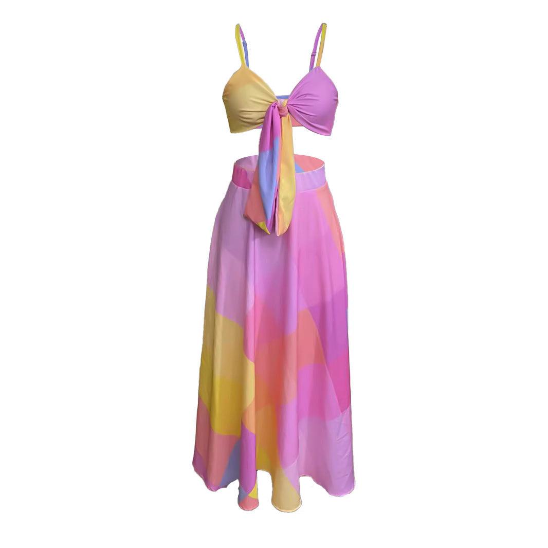 Damen Maxikleid mit raffiniertem Knotendesign R&B