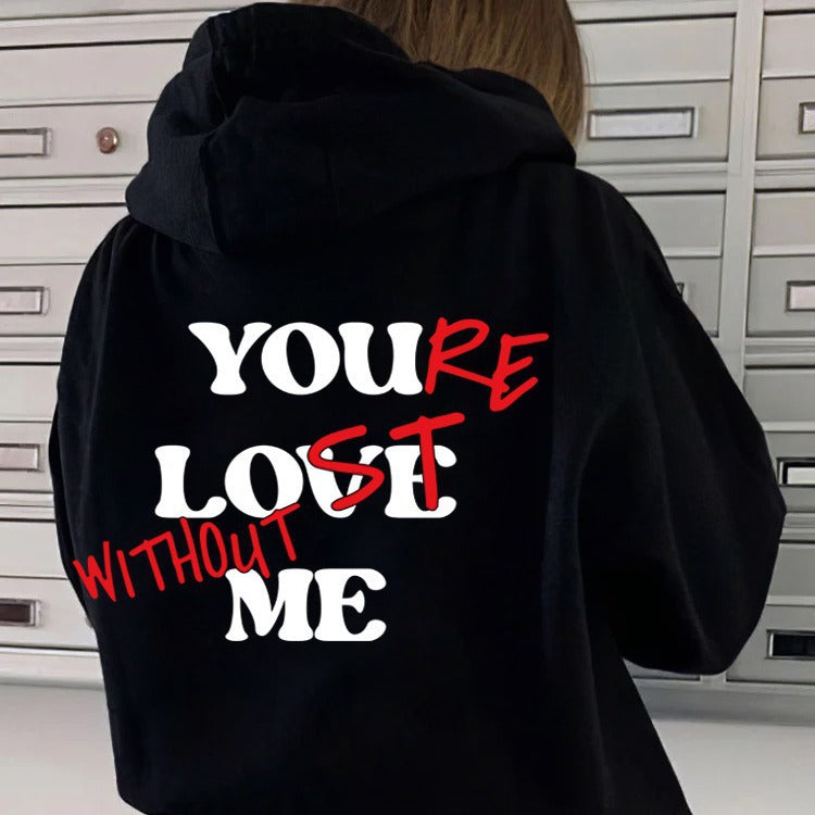 Damen Oversized Kapuzensweater mit inspirierendem Aufdruck R&B