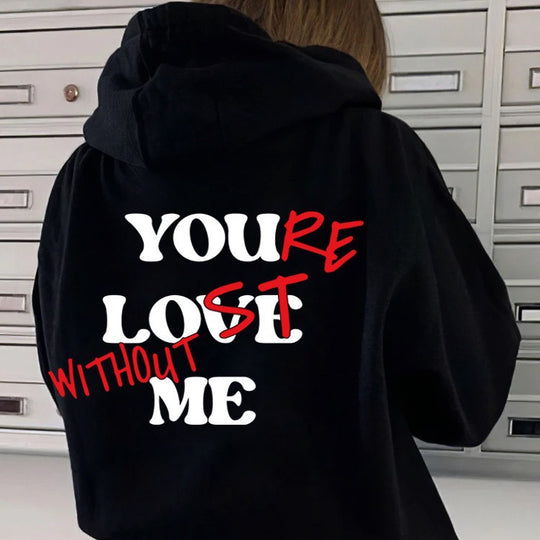 Damen Oversized Kapuzensweater mit inspirierendem Aufdruck R&B
