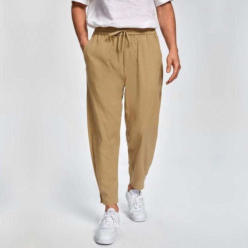 Herren lässige Freizeithose mit elastischem Bund und seitlichen Taschen