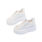 Damen Plateau-Sneaker mit modischen Mesh-Elementen und komfortabler Sohle