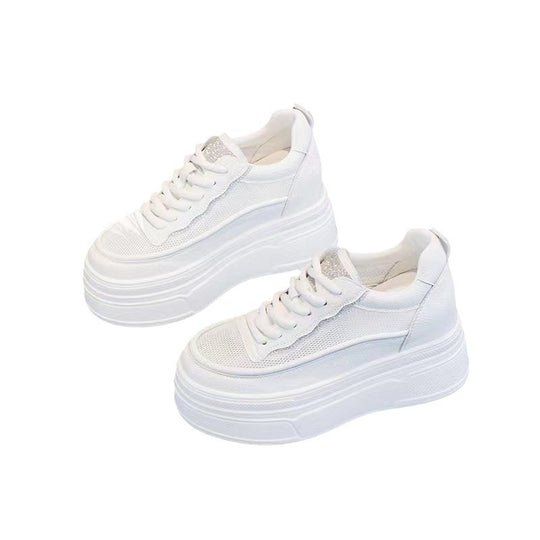 Damen Plateau-Sneaker mit modischen Mesh-Elementen und komfortabler Sohle R&B
