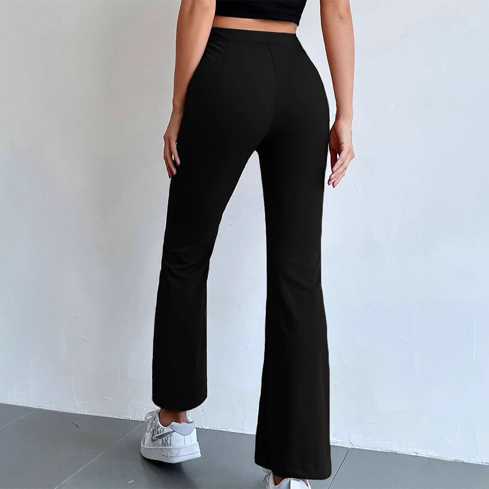 Damen elegante Business-Hose mit seitlichen Eingrifftaschen und schmalem Schnitt R&B