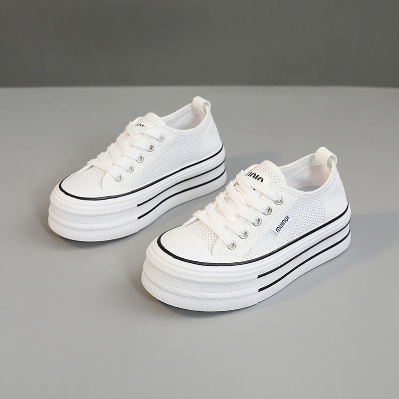 Damen Plattform Sneakers aus atmungsaktivem Mesh mit modischem Design R&B