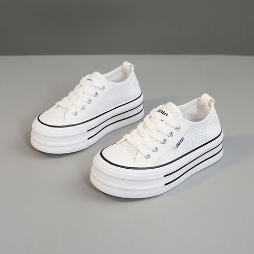 Damen Plattform Sneakers aus atmungsaktivem Mesh mit modischem Design R&B