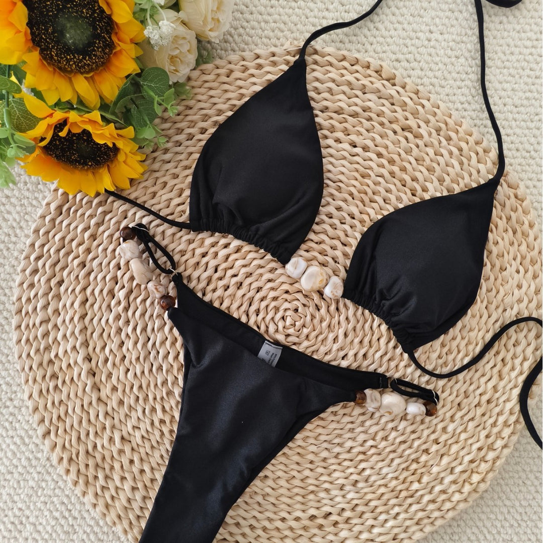 Damen Triangel-Bikini mit raffiniertem Knoten-Detail und verstelbaren Trägern R&B