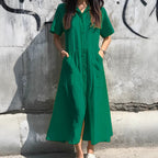 Damen Hemdkleid mit Knopfdetails und praktischen Taschen R&B