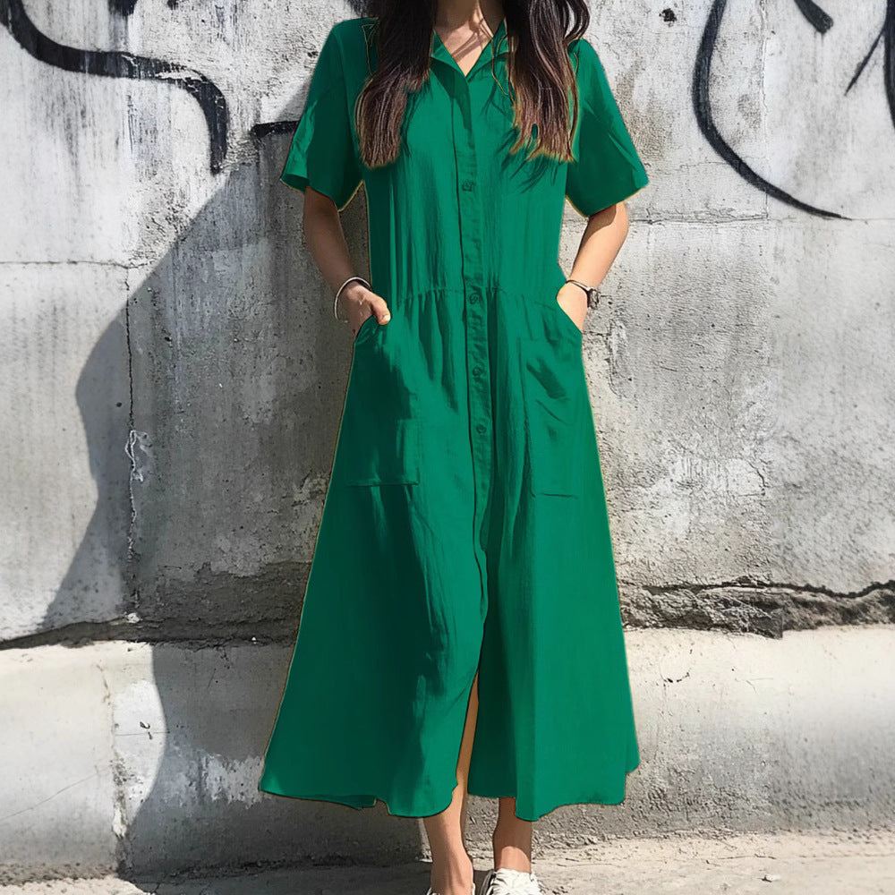 Damen Hemdkleid mit Knopfdetails und praktischen Taschen R&B
