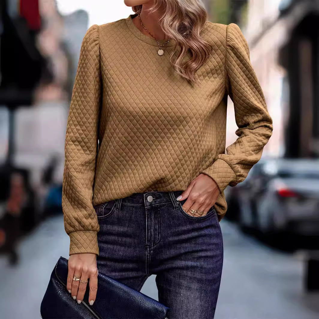 Damen Strukturierter Pullover mit puffärmeligen Details R&B