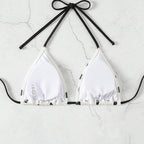 Damen Triangel-Bikini-Oberteil mit verstellbaren Trägern und Polka-Dots R&B