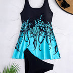 Damen Tankini-Set mit eleganter Flatteroptik und modernem Tiermotiv R&B