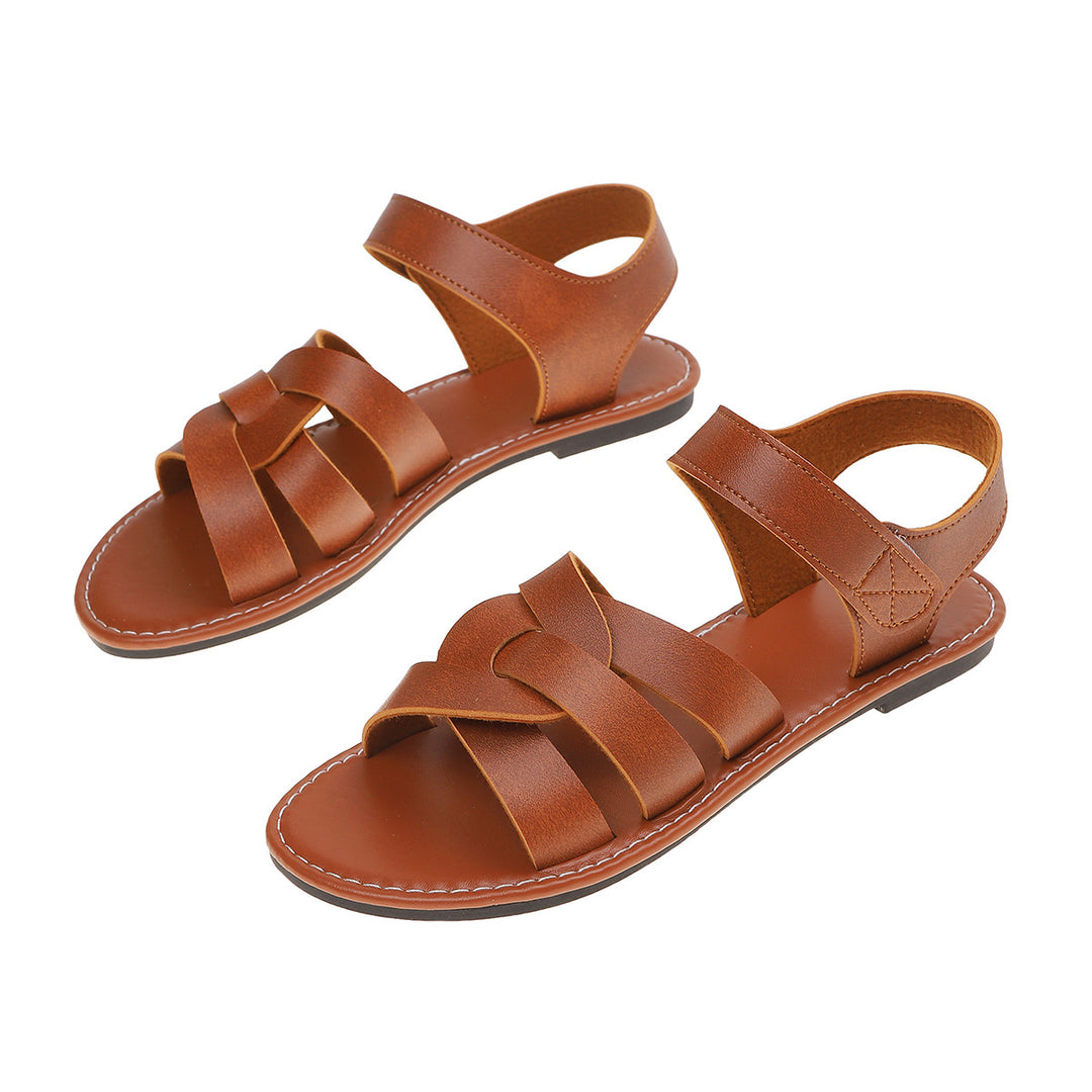 Damen trendige Sandalen mit geflochtenem Riemendesign und komfortablem Fußbett R&B