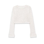 Damen Cropped Strickoberteil mit elegantem Längs-Muster R&B