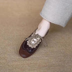 Damen elegante Schnürschuhe mit modischem Wellenmuster und feiner Ziernaht R&B