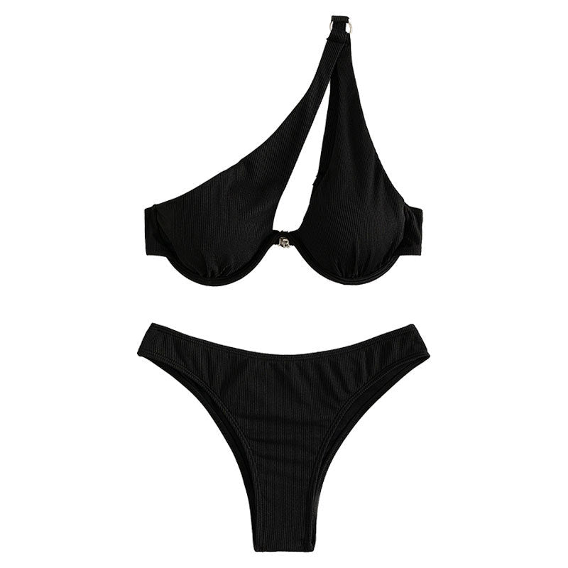 Damen Einteiliges Bademoden-Set mit asymmetrischem Trägerdesign R&B