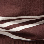 Herren nan langärmeliger Polopullover aus Feinstrick mit vertikalen Rippenintarsien und Kontrastkanten R&B