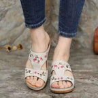 Damen Bequeme und stilvolle Sandalen mit floralen Applikationen R&B