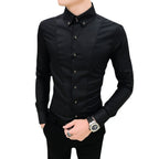 Herren Elegantes Langarmhemd mit feinen Knopfdetails R&B
